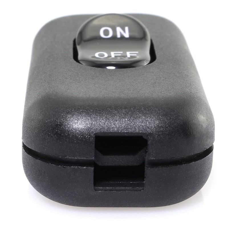 E-outstanding Inline Cord Switch On/Off Black Button Feed Cord Switch