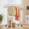 Tajsoon Heavy Duty Clothes Rack Foldable Garment Rack with Wheels