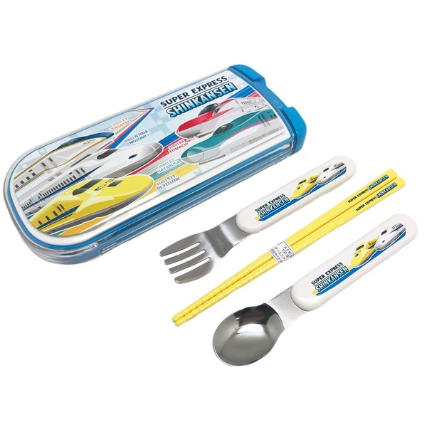 OSK CT-20 Cutlery Set, Shinkansen Drawn Tatorio, Chopsticks, Spoon, Fork, Made in Japan, Sliding, Dishwasher Safe, Easy to Use, Unisex, Kids, Elementary School Students