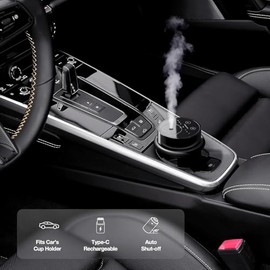 Waterless Essential Oil Diffuser Starter Kit, Battery Operated Mini Scent Air Machine Portable Diffuser for Home Car Office, ANZ Black Kit