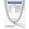 Stainless Steel Cuban Link Chain Necklace Trendy Women Men Jewelry