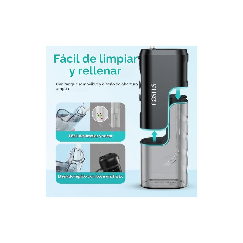COSLUS Mini hilo de agua, color negro