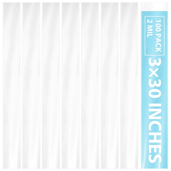 HOFURME 100 Pack Poster Poly Bags, Long Blueprint Storage tube