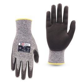 2Gflex Mens Gardening Gloves for Men, 3 Pack Thin Nitrile Garden Gloves Men Yard, Mens Work Gloves Men, Insulated Work Gloves with Grip, Heavy Duty Safety Working Mechanic Gloves (Large, Black)