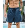 KBVOT Men's Swimming Trunks with Compression Liner Quick-Drying Swimming Shorts