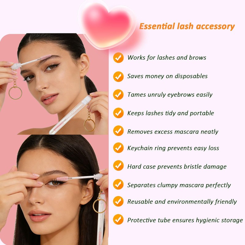 Upgrade 48 Pcs Disposable Mascara Wands Set Eyebrow Spoolies