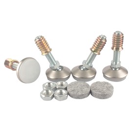 HUAYY Furniture Levelers Swivel Feet,Angle Height Adjustable(5/16-18 Nut Inserts Kits-4 Sets),Heavy Duty Leveling Legs for Table Chairs Cabinets Sofa,with High-Density Self-Adhesive Felt Pads