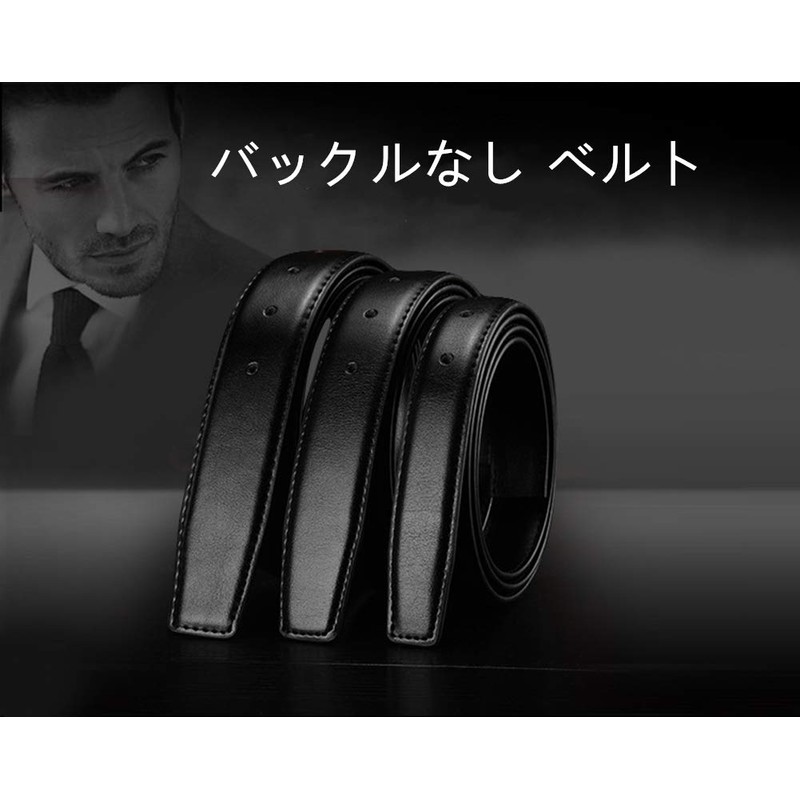 Nelbons Men's Belt Replacement, Buckle, No Holes, Genuine Leather, Long