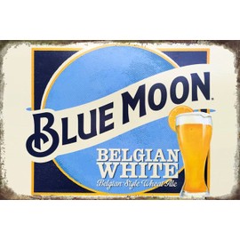 Blue Moon Beer Retro Metal Sign Beer Aluminum Home Bar Shop Coffee Garage Restaurant Club Kitchen Wall Decoration 12x16 Inches