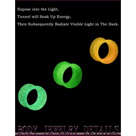 Jenxnjsjo Silicone 00g Plugs 00 Gauges Tunnels for Women Men Ears 10mm Glow in The Dark Plastic Rubber Retainer Ear Stretching Kit Double Zero Plugs Gage Starter Kits Gauging Plug Earrings Set