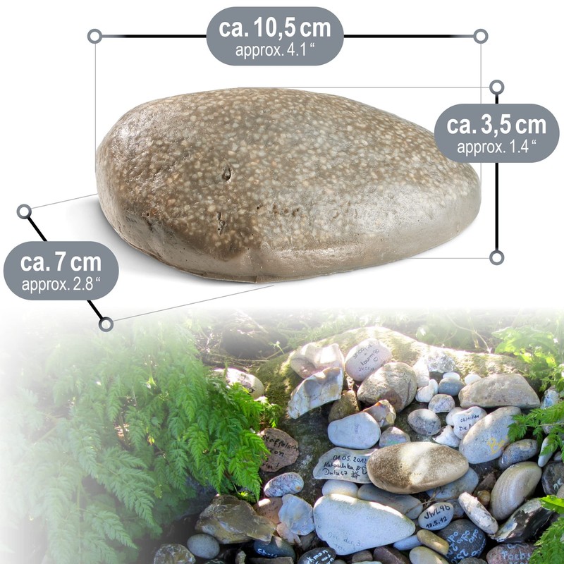com-four® Pebblestone Key Stone - Imitation Stone with Secret Compartment