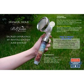 Chakra Crystal Shower Head. Natural Gemstones. Healing Crystals. Water Purification. Mineral. Ph Balance. Healing Energy. 7 Stones. Water Filtering. Bathroom (Shower Head+Hose+Bracket)