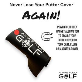 Magnetic Putter Cover with Hidden Magnet to Secure to Your Golf Cart, Golf Clubs Or with Magnetic Golf Towel I Magnetic Closure I Top Grain Leather Putter Cover (Blade)