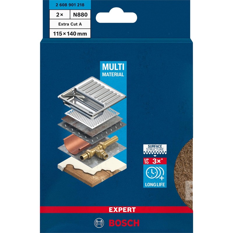 Bosch Professional Expert N880 Non-Woven Pads (for Sheet Steel, 115