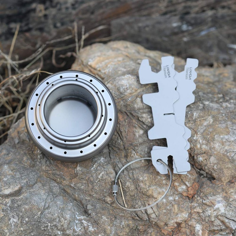Lixada Mini Titanium Liquid Alcohol Burner Ultralight Titanium Camping Stove