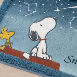 Senko Snoopy 34363 Snoopy Starry Sky Toilet Mat, Approx. 23.6 x 23.6 inches (60 x 60 cm), Blue, Character Animal, Snoopy