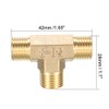 sourcing map Brass Tee Pipe Fitting 1/4 BSP Male Thread