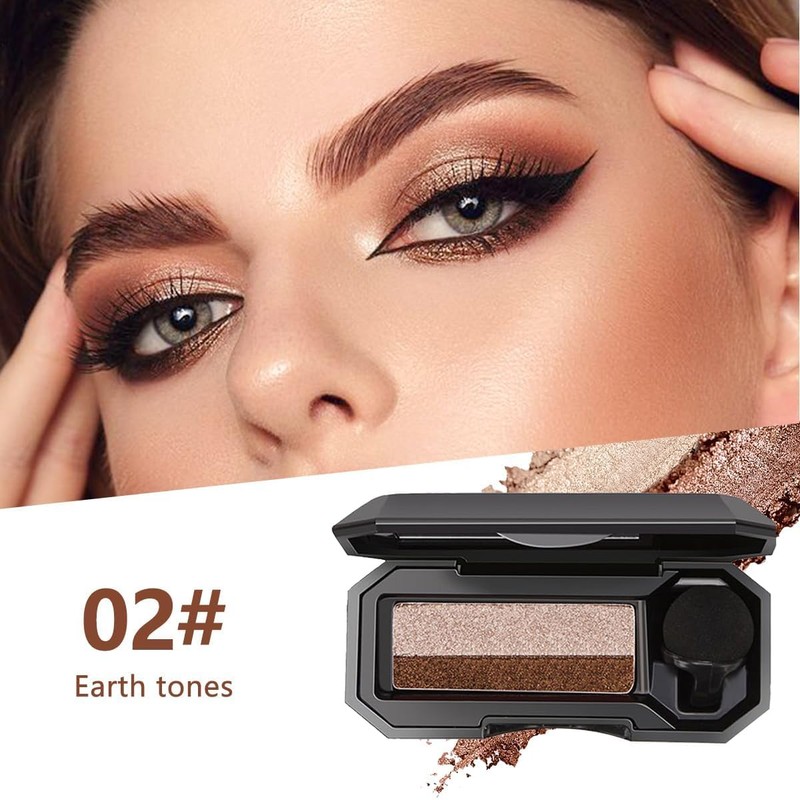 Sombra de Ojos de Doble Color,Paleta de Maquillaje de Ojos