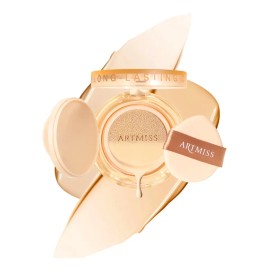 Base de Maquillaje Artmiss Hidratante Long-Lasting Cushion con Acabado Natural y Tono Bordó