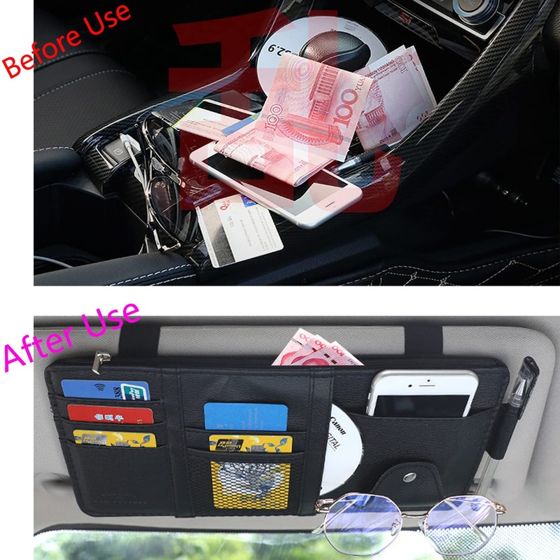 2 Packs Car Sun Visor Pocket Organizer for Car Truck,