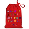 Busy Hands & Feet Alphabet Letters Drawstring Bag (Red) (Large