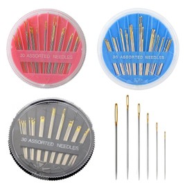 90 Pieces Hand Sewing Needles, Gold Hand Hand Sewing Needles, Boxed Sewing Needles, Multi Size Embroidery Needles, Home Sewing Needle Set