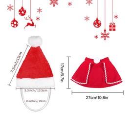Christmas Costume for Cats, Cats, Dogs Christmas Costume, Pet Costume, Christmas Clothing for Small Dogs, Cat, Christmas Cat Costume, Dog Costume with Christmas Hat, Christmas Cosplay