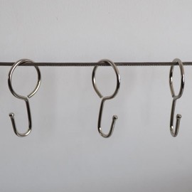 Curtain Track Hooks, S-Shape,Heavy-Duty Metal Ceiling Curtain Track Hooks for Track Systems, Rust-Resistant Curtain Hooks for Ceiling Track, Home, Office, and Outdoor Use (Stainless Steel)