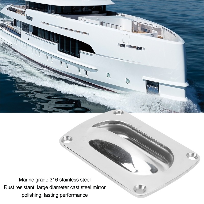 Flush Pull Handle Marine Grade Stainless Steel Mirror Polishing Recessed