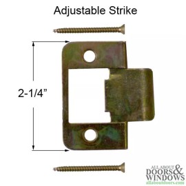 Therma-Tru Adjustable Strike Plate For Single & Double Doors Yellow Dichromate Strike Plate
