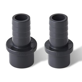 Pack of 2 PVC Pressure Hose Nozzles, Pool Hose Adapter, 25 x 16 mm and 20 x 16 mm Barbs, Straight Coupling Adapter Connection, Grey, Suitable for Pool Piping and Much More