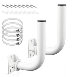 2pcs Universal Wireless Bridge Bracket Mount, Iron J Pole Mount Bracket 180 Degree Adjustable Pole and Wall-Mounted Antenna Mount for Outdoor WiFi AP Access Point CPE Client Bridging