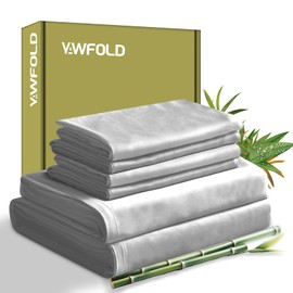 Queen Sheets 6 PCS Set │ 100% Viscose Derived from Bamboo │ Ultra Soft Fitted Sheets with 4 Elastic Straps │ 18 Inch Deep Pocket │ Cooling for Hot Sleepers