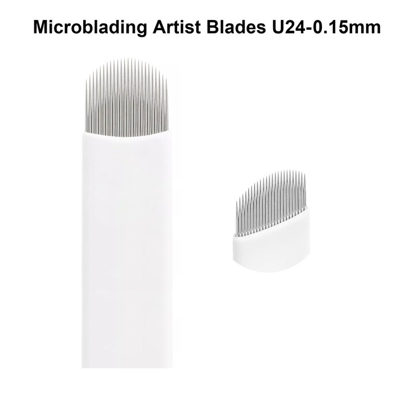 20pcs Disposable Microblading Blade U24 Nano 0.15mm Diameter U-Shaped Microblades