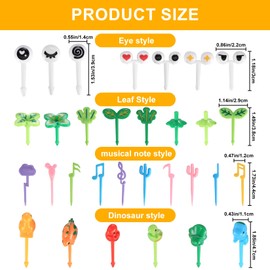 Pack of 50 Food Picks, Fruit Forks Children, Bento Box Accessories Skewers, Finger Food Picks, Fruit Toothpicks, Animal Eyes, Fruit Fork, Plastic, Reusable for Desserts, Fruit, Lunch Box, Birthday