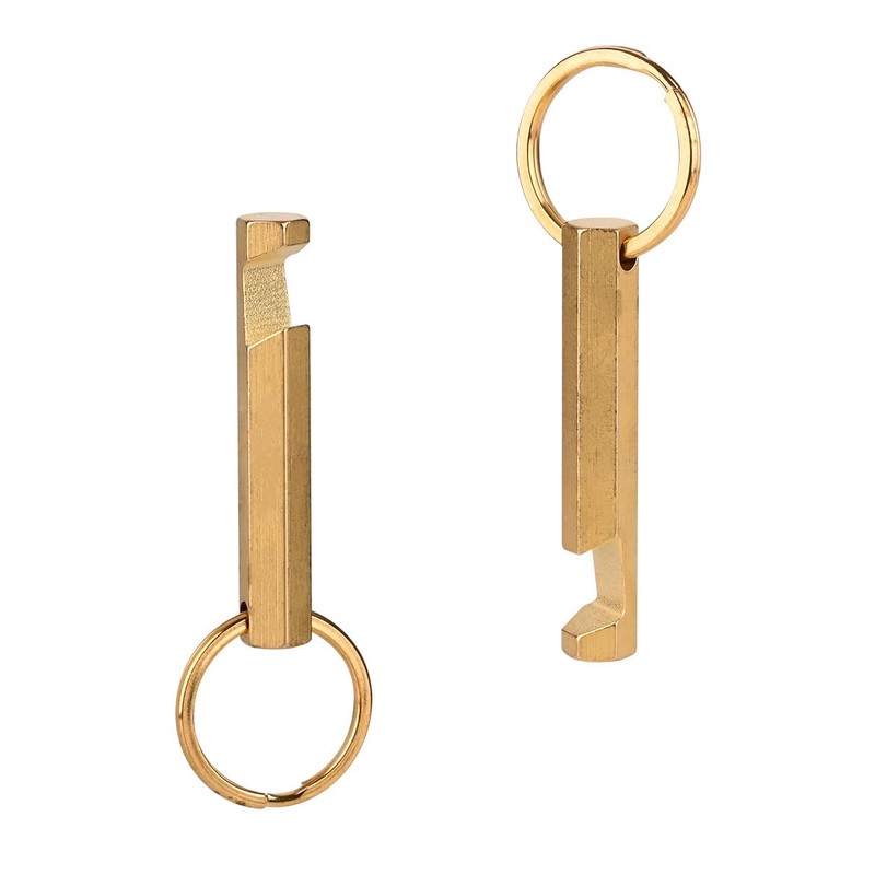 NBGDY 2PCS Solid Brass Keychain Beer Bottle Opener with Brass