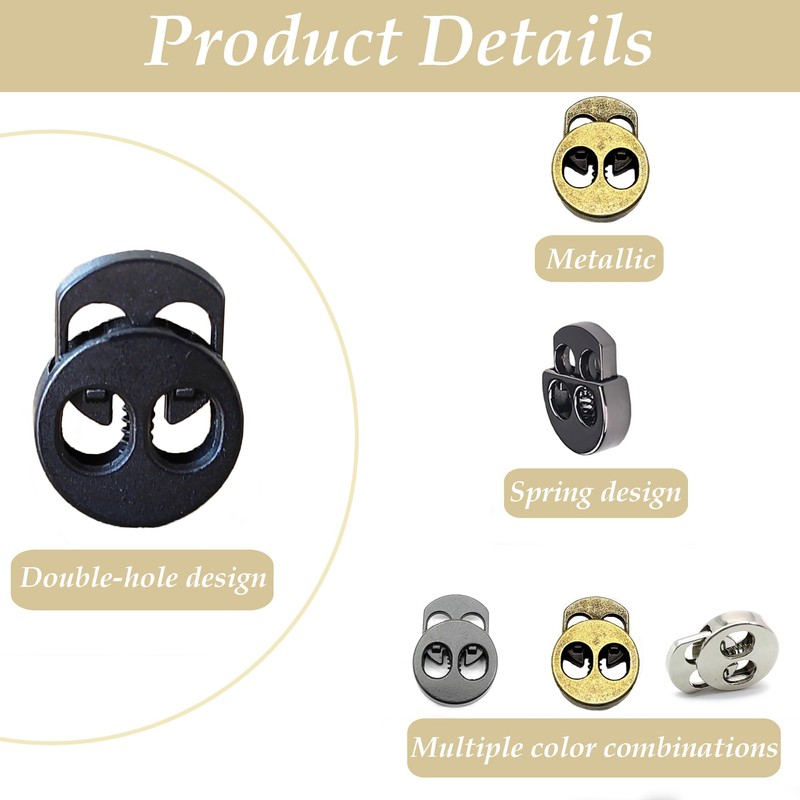 LIANGQI Pack of 30 Spring Cord Locks with 2-Hole Practical
