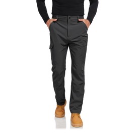 Mens Cargo Hiking Work Pants Water Resistant Tactical Casual Quick Dry Lightweight Construction Pants Dark Grey 40