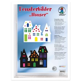 Ursus 21330099 Window Stickers Houses Craft Kit with Materials for Window Decoration Made of Photo Card and Transparent Paper with Instructions (English language not guaranteed) Colourful, Medium