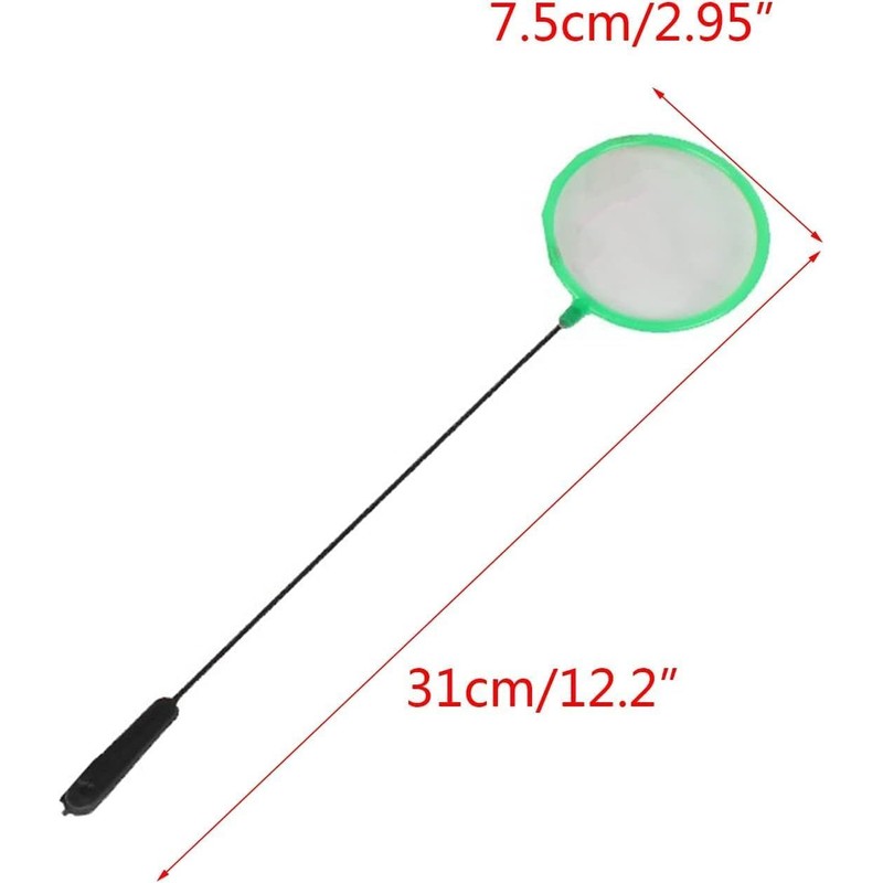 Red Aquarium Fish Net 3 Inches Fine Mesh Skimmer for