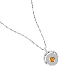 Alex and Ani Birthstone and Flower Flip Charm Adjustable Necklace, November, STS