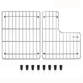 DPZM Stainless Steel Sink Protectors for Kitchen Sink, 23.2'' x11.6'' Sink Racks Compatible with Kohler Whitehaven K-6486 and K-6487, Sink Grid Sink Grate for Bottom of Kitchen Sink with Rubber Feet