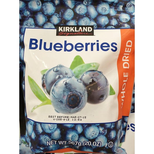 20oz Kirkland Whole Dried Blueberries, Pack 4