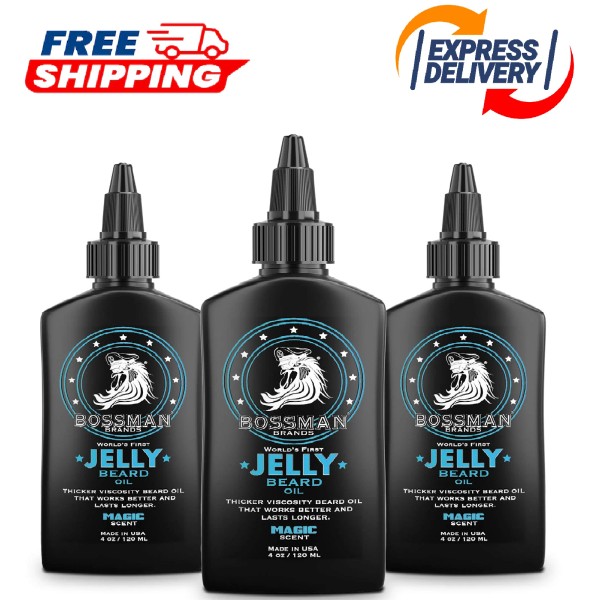 Bossman Jelly Beard Oil for Men - 3 Pack (12
