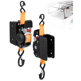 Heavy Duty Ladder Rack Straps Tie-Down System, Double J Hook Ladder Rack Ratchet Straps, with 1''*8' Feet Strap, Fits Round Ladder Racks Up to 2''