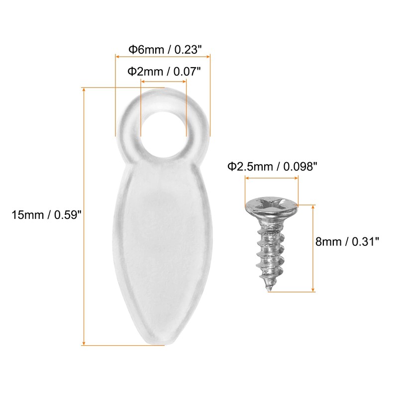 Sourcing Map 200Pcs Transparent White Picture Frame Backing Hardware Clip
