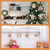 Namalu 8 Pcs Mini Gingerbread House Picture Frame Ornament Wooden