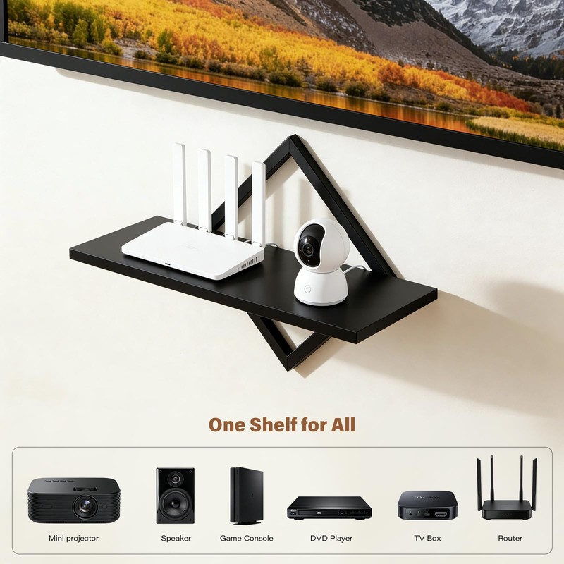 DAWASAPAT Projector Shelf for Wall Mount, 14.97" x 7.87" Floating