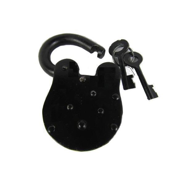 Antique Lock 4.5" x 2.5" with Keys, Old Lock and