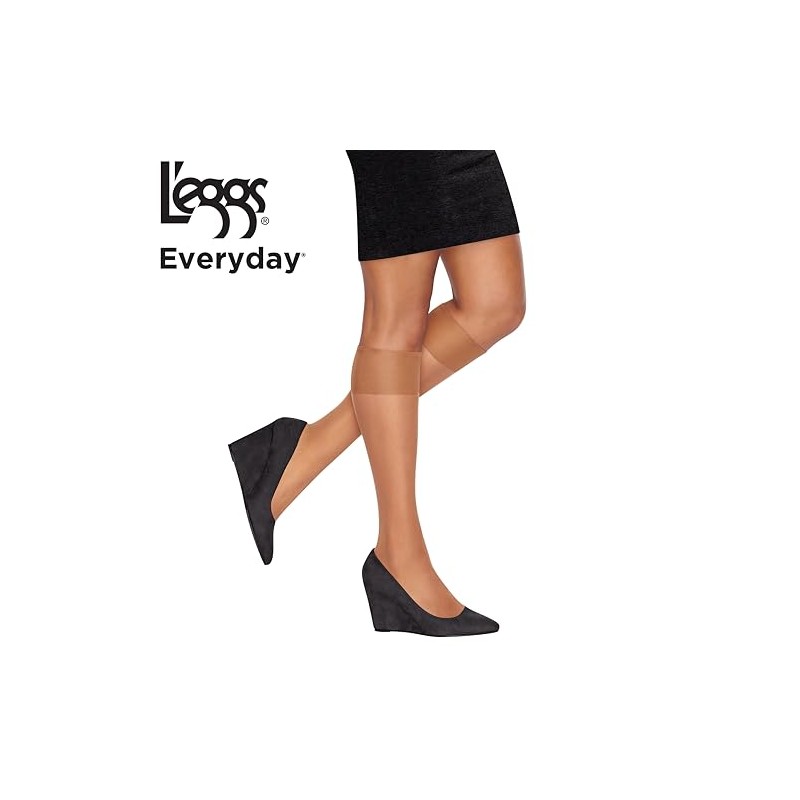L'eggs womens Everyday Women's Nylon Knee Highs Sheer Toe -